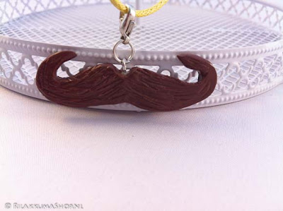 Kawaii Cute Mustache Charms on wax cord 