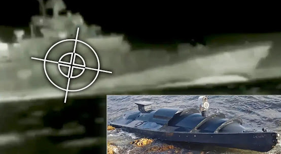 USV Ukrainian Kamikaze Attacks LST Ropucha Class Black Sea Fleet In Sevastopol