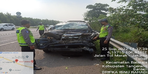 Kecelakaan di Tol Jakarta-Merak, Satlantas Polresta Tangerang Evakuasi Korban