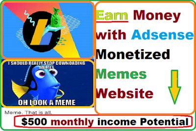 Adsense monetized memes website ($500 Monthly Income Potential)