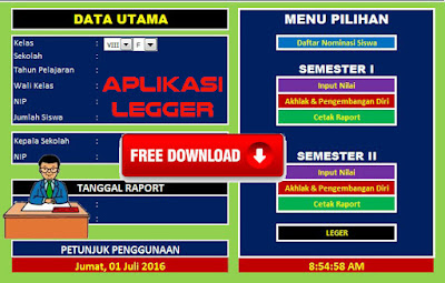 Aplikasi Buku Legger Untuk Wali Kelas Tahun Pelajaran 2016/2017