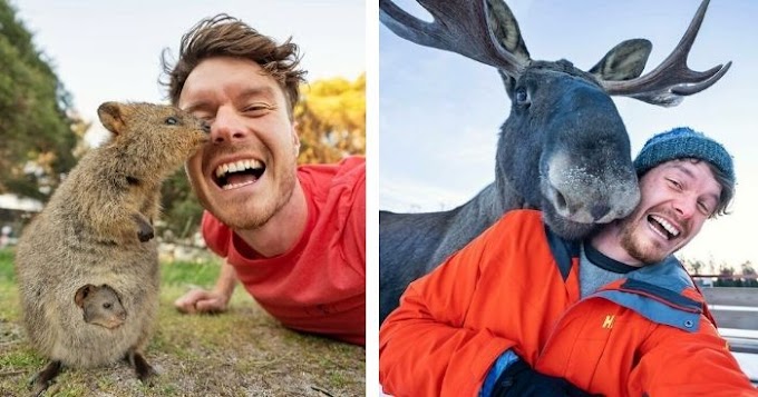 This Guy Seems To Befriend Any Animal He Meets, Here Are 30 Of His Best Selfies With Them   