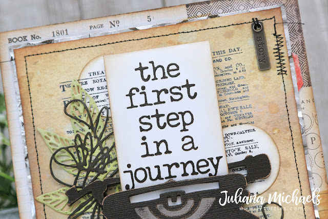 The First Step by Juliana Michaels featuring Tim Holtz Sizzix Retro Type Bigz Die