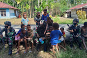 Keceriaan Anak Anak Di Papua Bersama Satgas Pamtas Yonif 711/Rks