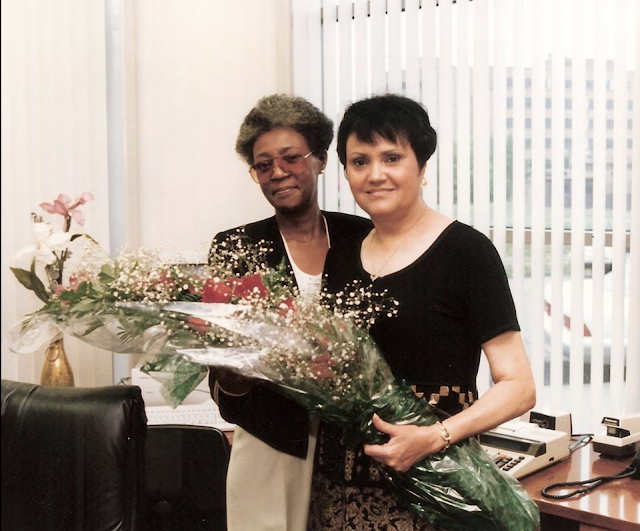 1997 photo of Rose Williams with Betty M Wheeler Metro High School