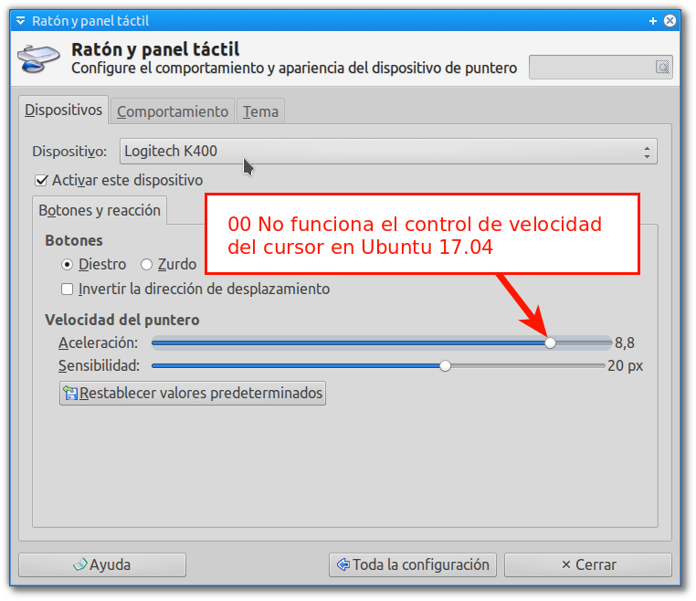 xinput para configurar la velocidad del cursor cuando no funciona en Ubuntu 16.04, 18.04, OpenSUSE, Linux Mint, Debian, antiX, MX Linux, etc