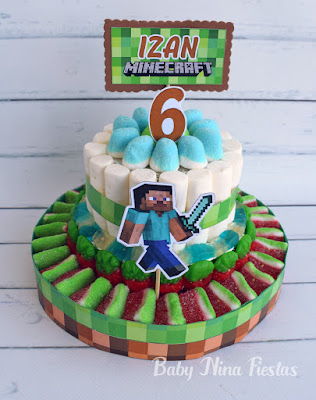 kitminecraft tarta chuches