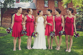 bridal party mix and match bridesmaids