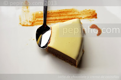 Tarta de chocolate y crema de castañas