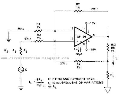 Simple Bilateral Current Source Circuit Diagram