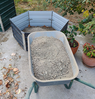 Sifted soil for this little raised bed