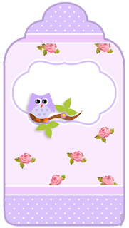 Lilac Owls in Shabby Chic Free Printable Bookmarks.