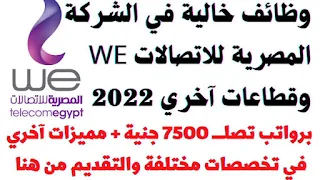 وظائف شركة  We للاتصالات