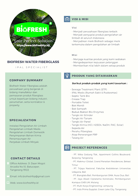 Company Profile Biofresh Water Fiberglass