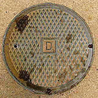 Sewer Man Hole Cover with letter D (c) David Ocker