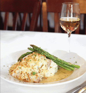 Potato-Crusted Cobia With Garlic White-Wine Sauce