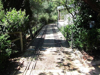 Railway of Oreneta Park in Barcelona