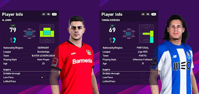 PES 2020 Faces Tomás Esteves & Nadiem Amiri by SR