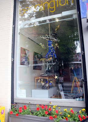 Bennington art gallery featuring bicycle art in the window