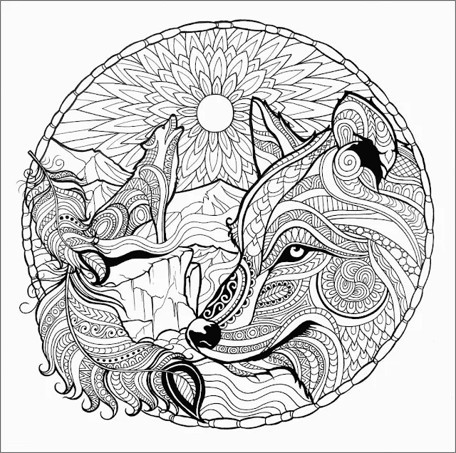 free printable coloring pages for adults advanced wolves