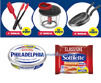 Promozione Sottilette e Philadelphia "Insieme a tavola 2023" : premi certi per tutti (Padelle, tritatutto e set da cucina)