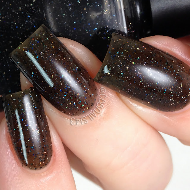 Poetry Cowgirl Nail Polish-Black Cats Love Holo