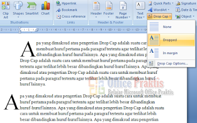 Fungsi Drop Cap di Ms. Word