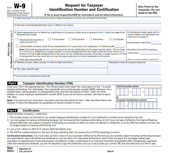 Form W9 Sample