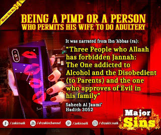 MAJOR SIN. 34.2. BEING A PIMP OR A PERSON WHO PERMITS HIS WIFE TO DO ADULTERY