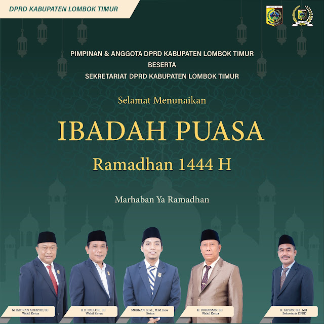 Selamat Menunaikan Ibadah Puasa Ramadhan 1444 H DPRD Lombok Timur
