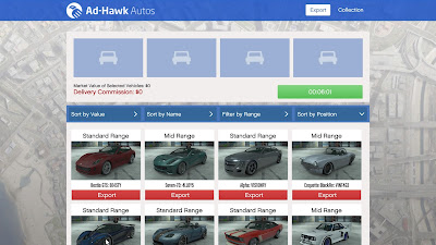GTA Online - Lista de carros de vendas de exportação
