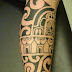 Polynesian inspired leg tattoo on Calf