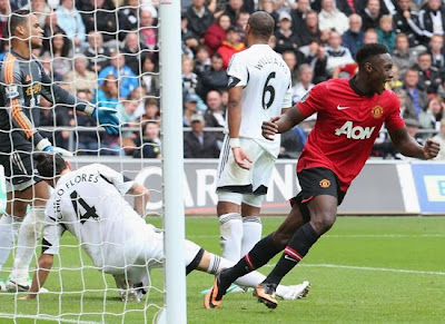 Danny Welbeck Manchester United v Swansea 2013