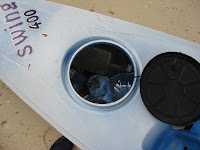 Close up of kayak front compartment