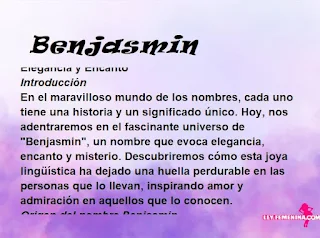 significado del nombre Benjasmin