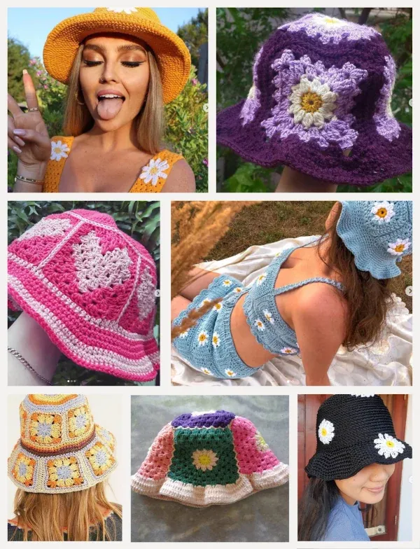 chapéu bucket hat croche