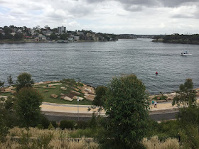 A view over the harbour from the top of the Barangaroo hill