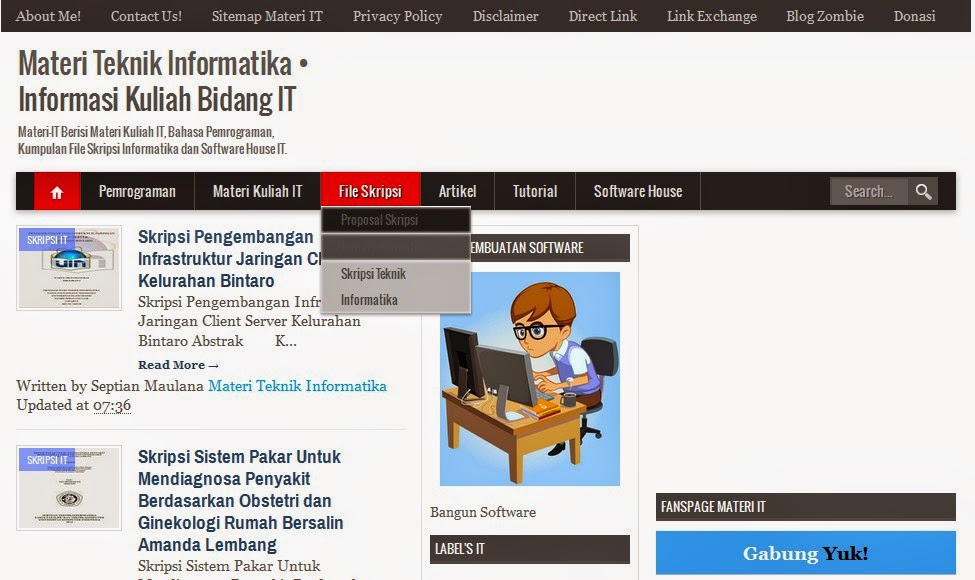 Download Skripsi Teknik Informatika Full Gratis  Materi 