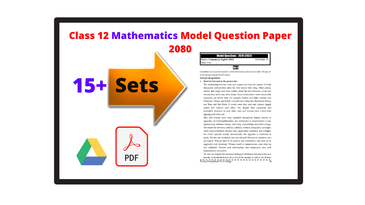 NEB-Class 12 Mathematics Model Question paper 2080 [PDF]