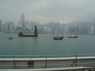 Victoria Harbor with Chinese Junk