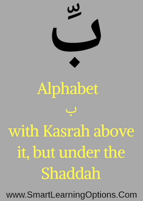 Arabic Grammar Basics Example of Alphabet having Shaddah along with a Kasrah