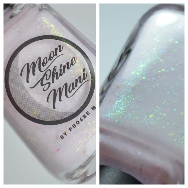 light pink shimmer nail polish in a bottle