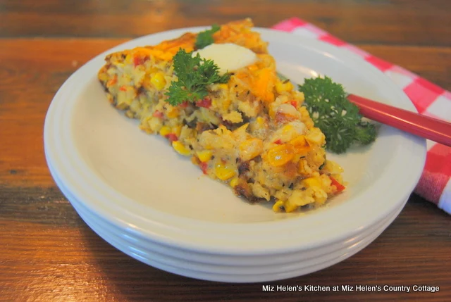 Garden Veggie Cornbread Casserole at Miz Helen's Country Cottage