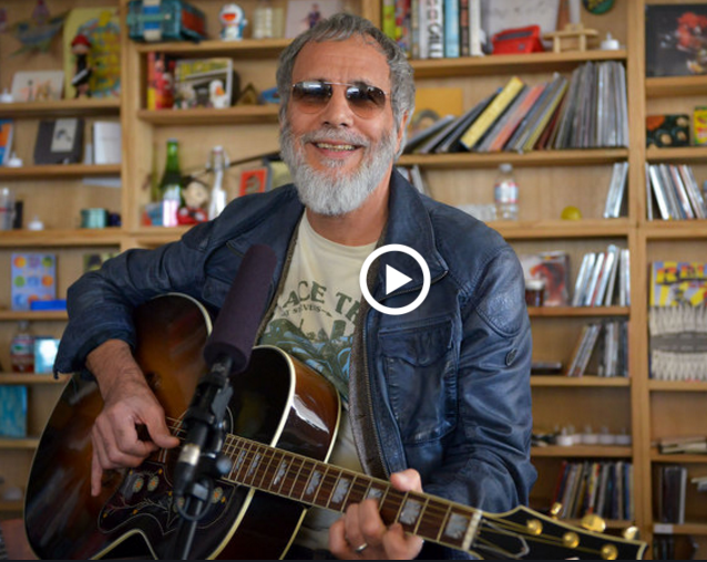 Yusuf Islam doing an NPR "tiny desk concert"