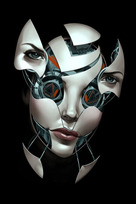 Billy Nunez ilustrações mulheres cyborg futuristas future face