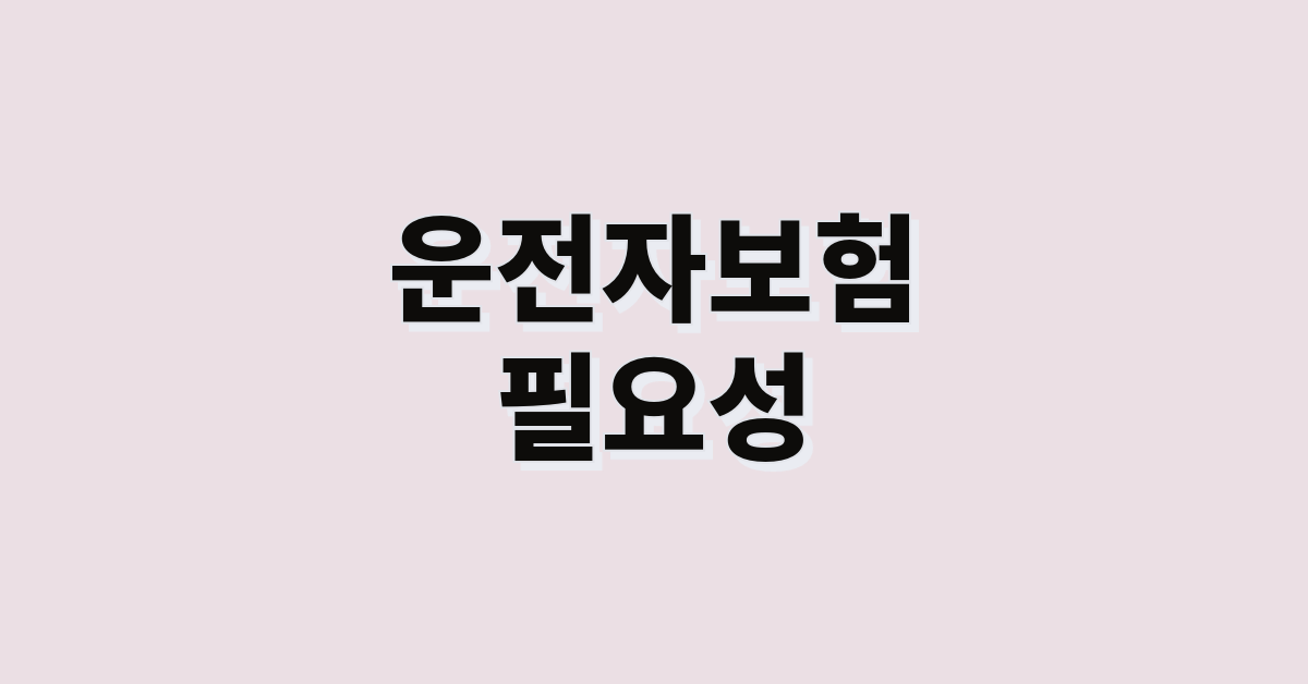 운전자보험필요성