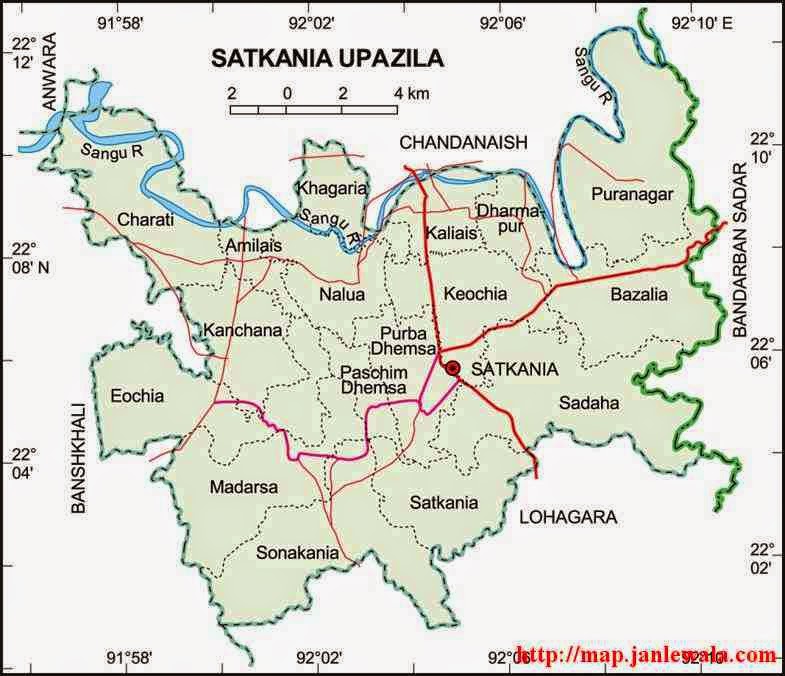 satkania upazila map of bangladesh