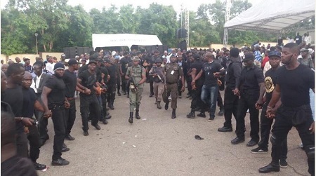 Big Man! The Number of Security Men Guarding Senator Buruji Kasahmu Will Shock You (Photos)