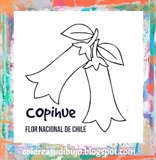 Flor Nacional de Chile Copihue para colorear