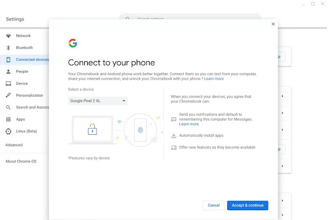 Cara Menghubungkan Android ke Chromebook